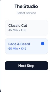 Booking Screen Mockup